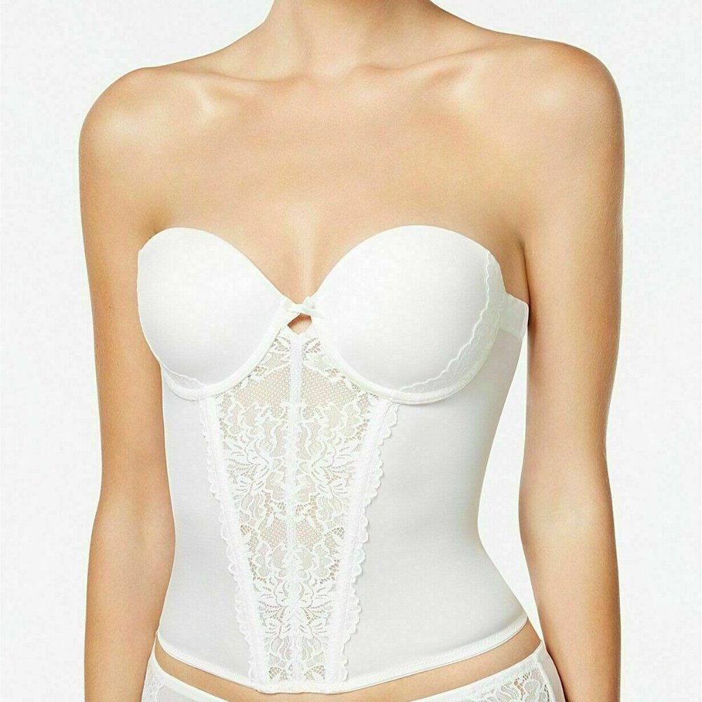 Maidenform Strapless Floral Lace Push-Up Bustier